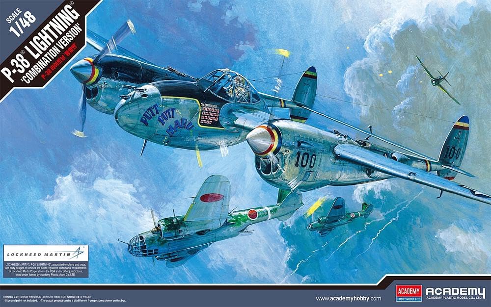 Academy P-38 Lightning (J, Droopsnoot, Pathfinder, Recon),Black 0.5 Liters