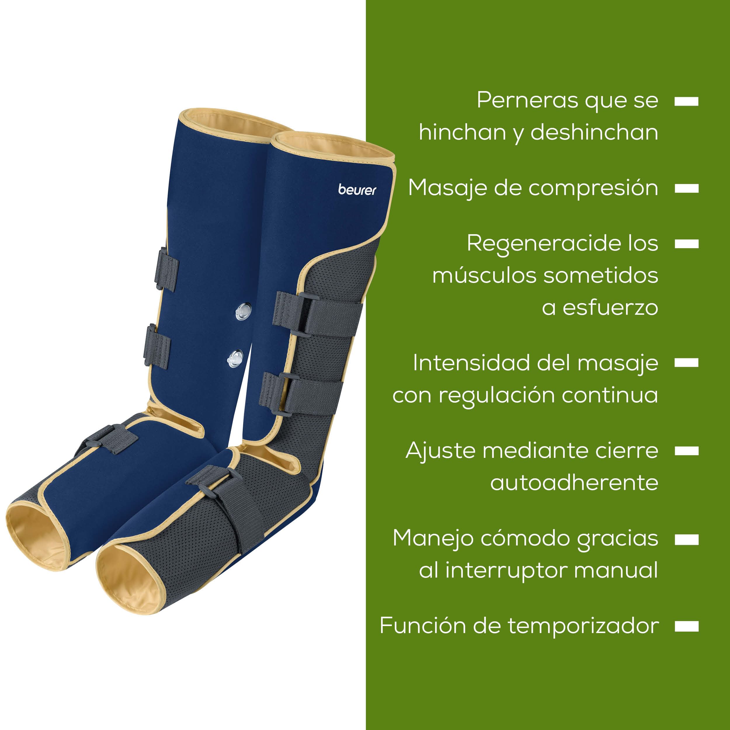 Beurer FM 150 Entrenador de venas, masaje de compresión revitalizante, masaje de aire a presión, para la tensión y la pesadez de piernas