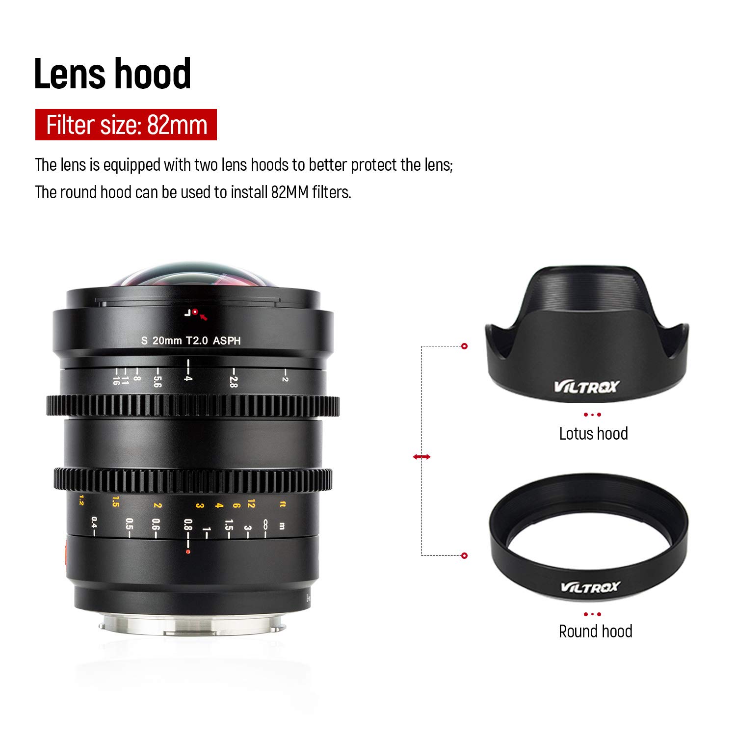 VILTROX S 20mm T2.0 ASPH Wide Angle Cinema Lens for L Mount