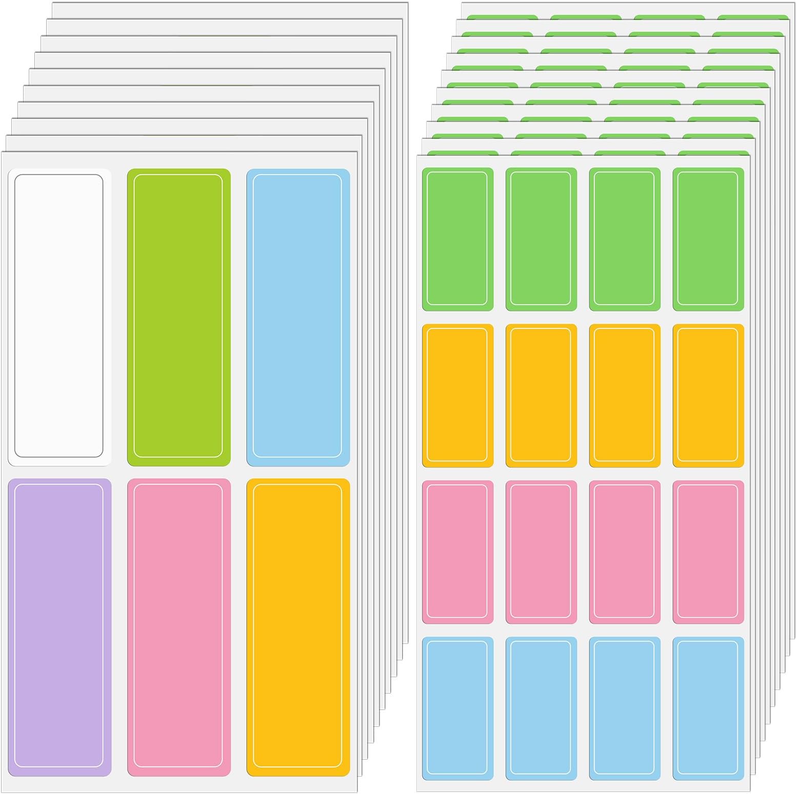 Waterproof Removable Labels Name Label, 440 PCS Handwrite Labels, Self-Adhesive Rectangular Sticker, 6 Colors Name Tag Stickers for Water Bottles School Supplies Camp Gears Daycare and Storage Bins