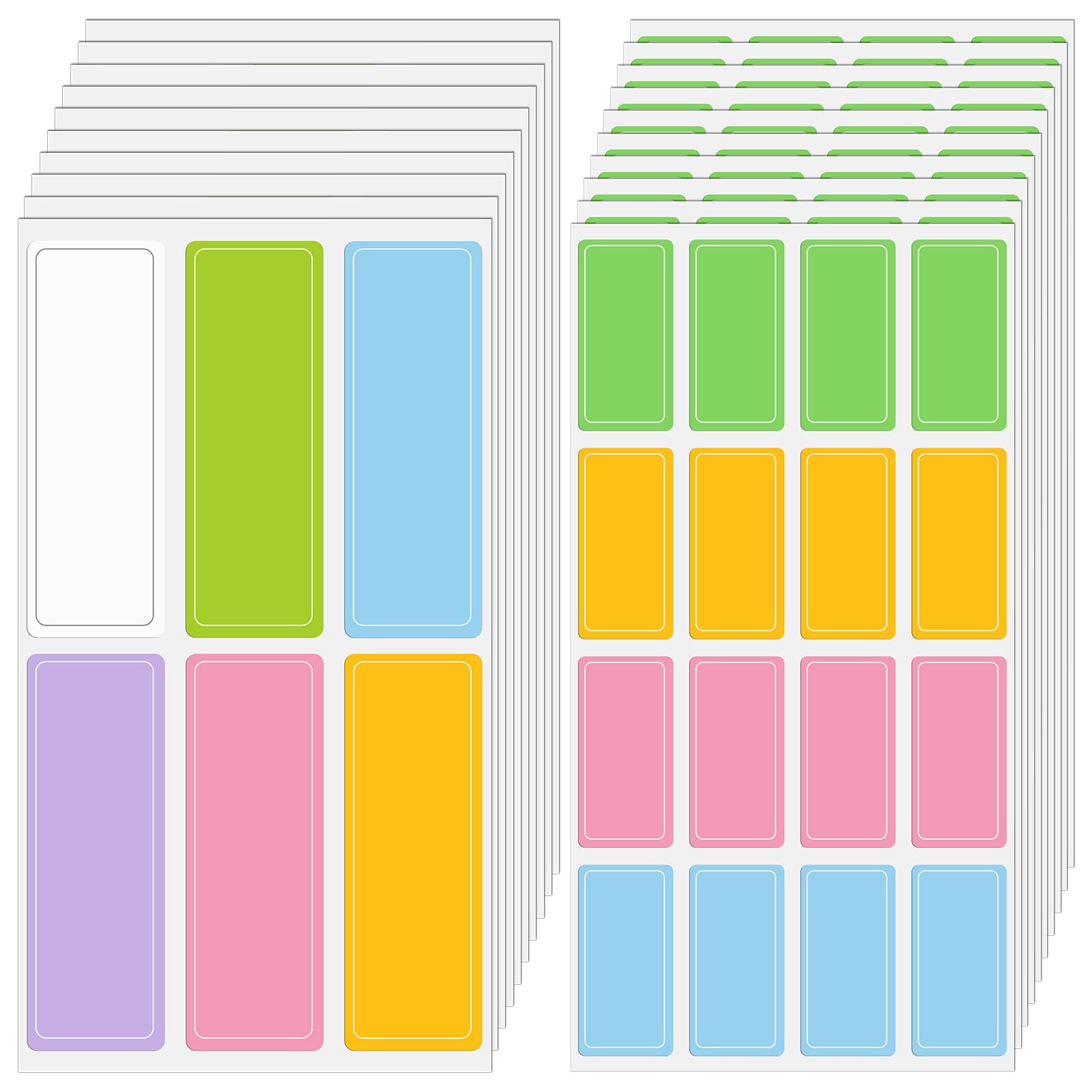 Waterproof Removable Labels Name Label, 440 PCS Handwrite Labels, Self-Adhesive Rectangular Sticker, 6 Colors Name Tag Stickers for Water Bottles School Supplies Camp Gears Daycare and Storage Bins