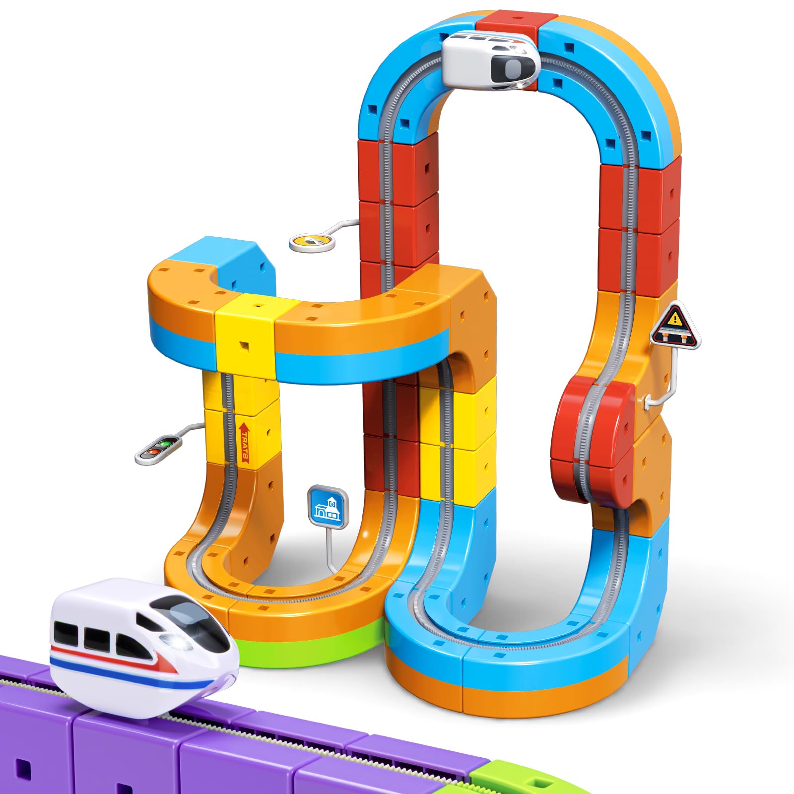 48 ピース 浮遊列車セット 反重力埋め込み型電動鉄道車両 3 4 5 6 7 Amazon | 48 ピース 浮遊列車セット 反重力埋め込み型電動鉄道車両 3 4