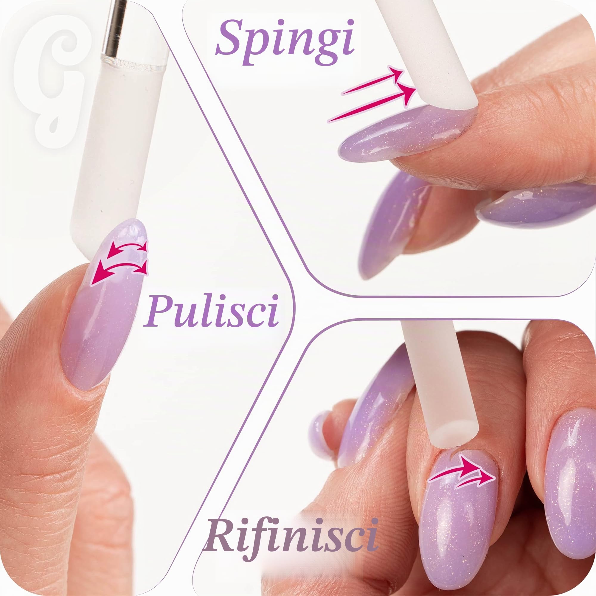 Lima in Vetro Spingi Cuticole - Bastoncino Manicure, Rimuovi Cuticole Professionale di Precisione, la Superficie Abrasiva Non si Consuma, Qualità Ceca, Gladzy