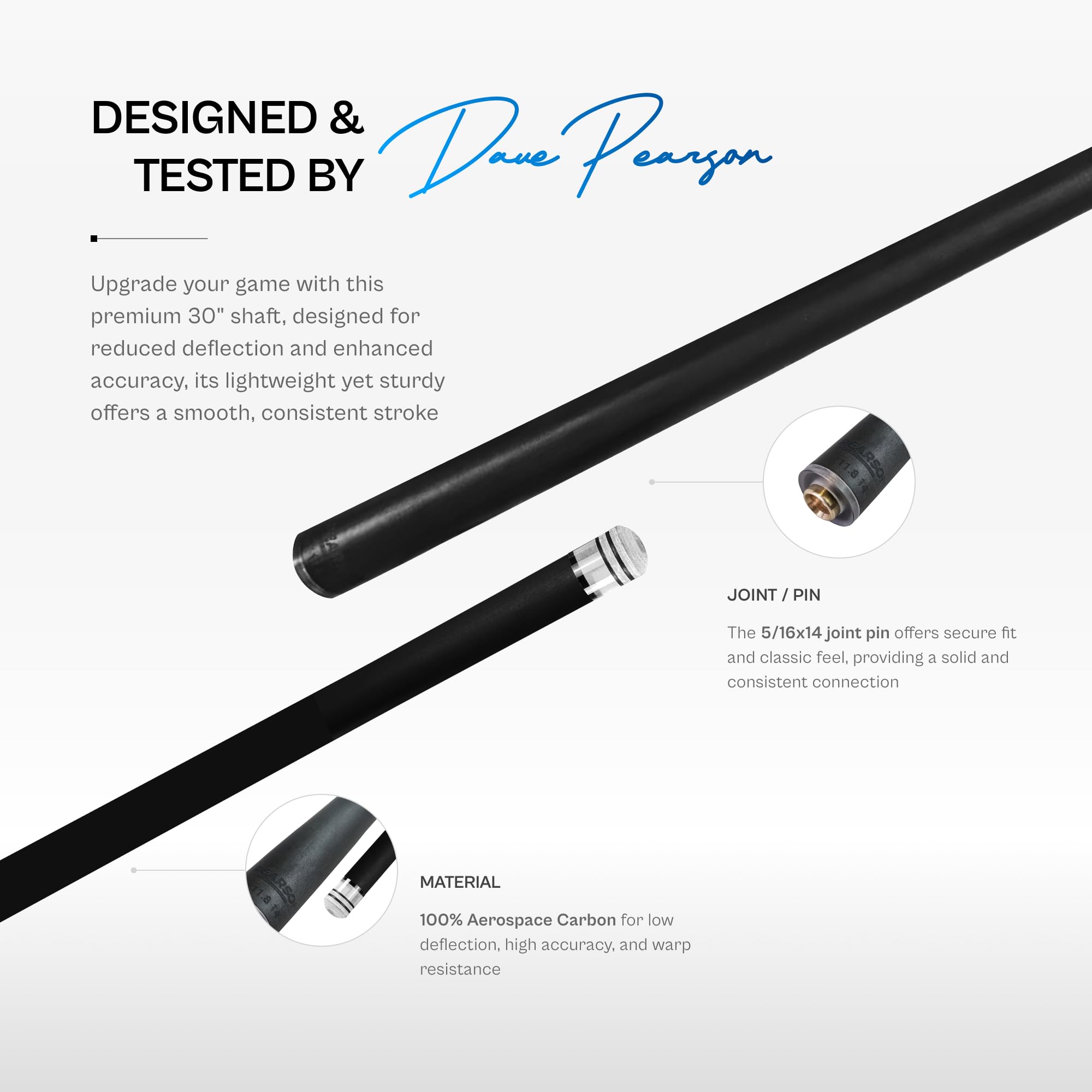 PEARSON Carbon Clear® - Joss de 2 ejes de 12,4 mm