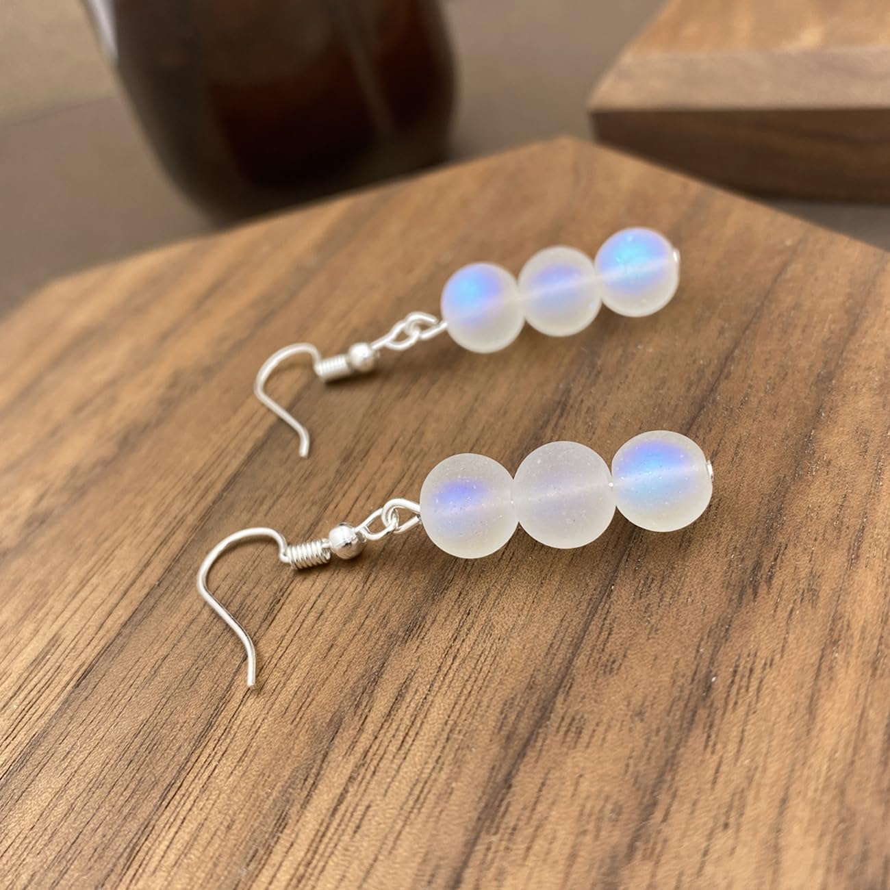 Bead Dangle Drop Earrings for Women Handmade Transparent Earrings - Image 5