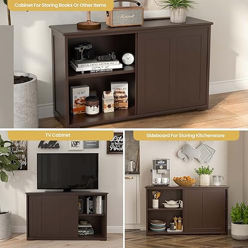 Miniatura 6 de NAFORT Sideboard Buffet Cabinet with Storage Kitchen Storage Cabinet with Adjustable Shelf & Sliding Door, Stackable Sideboard Storage Cabinet for