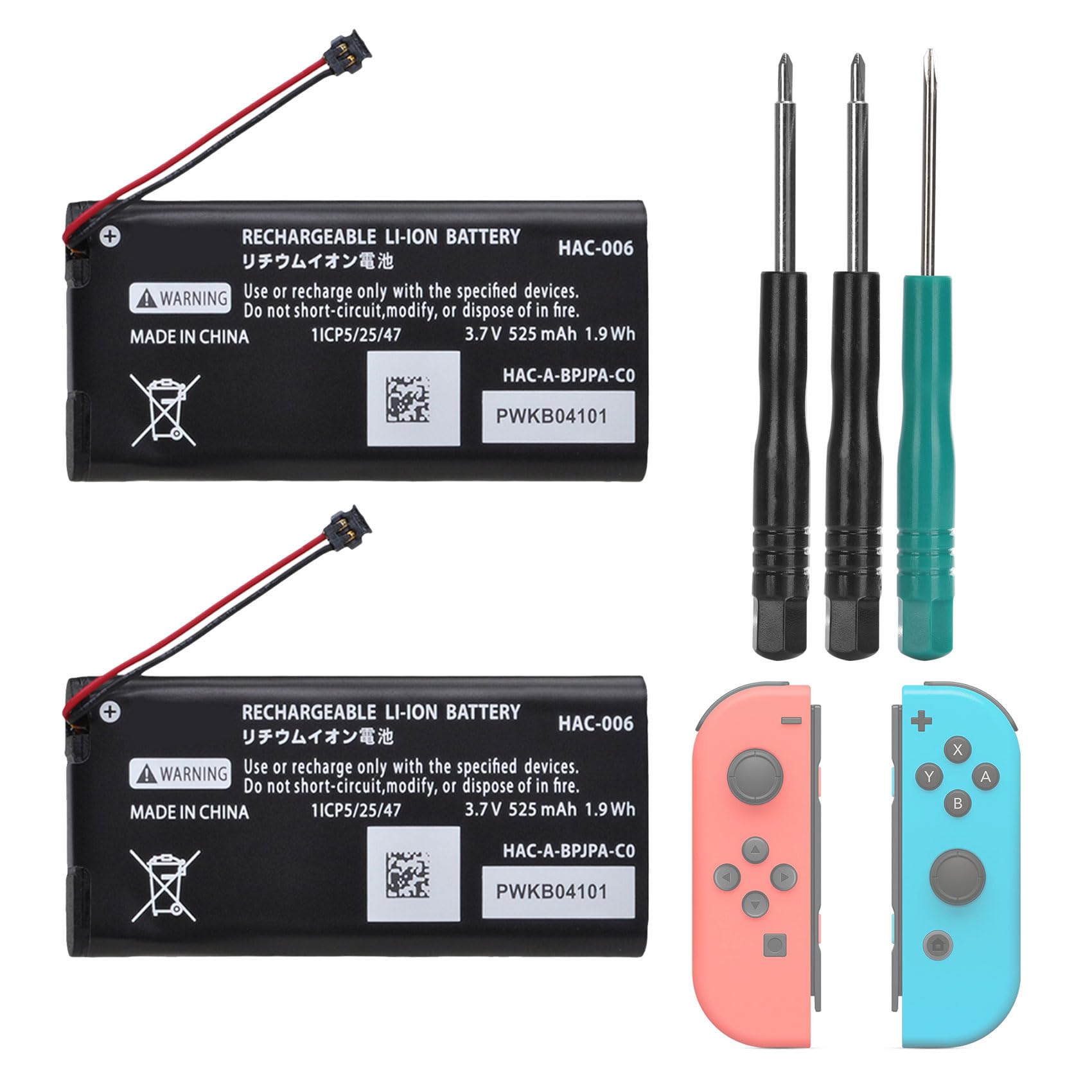 REACELL 2 Pack HAC-006 Replacement Battery Pack for Nintendo