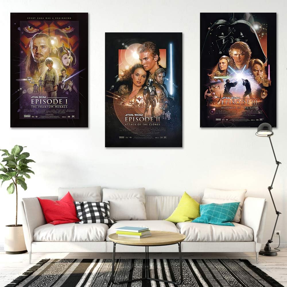 POSTER STOP ONLINE Star Wars Episode I, II & III - Movie Poster / Print Set (3 Individual Full Size Movie Posters) (Size 24" x 36" each) : Home & Kitchen