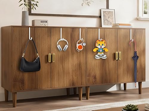 Miniatura 7 de Ganchos para colgar sobre la puerta de 2 pulgadas, 4 piezas, L  5.5 pulgadas, resistentes, individuales, revestimiento de plástico blanco, para