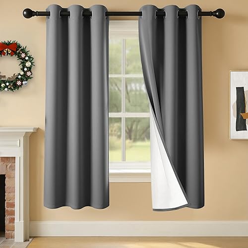 Miniatura 61 de Cortinas 100% opacas de 84 pulgadas de largo para dormitorio, sala de estar, cortinas de oscurecimiento de habitación con aislamiento térmico con