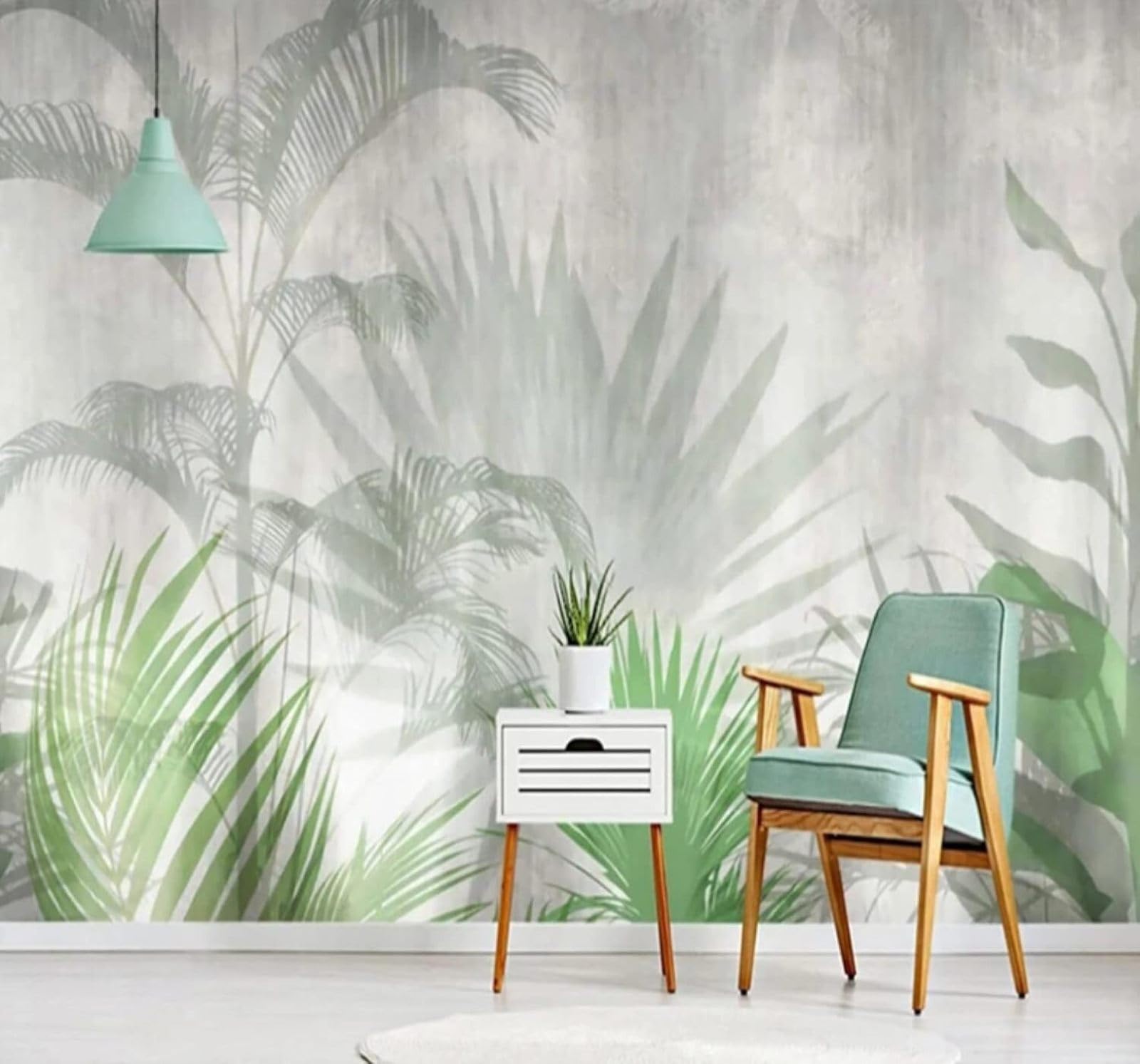 XLMING Hand Drawn Minimalist Fresh Banana Tree Pattern 3D Wallpaper Luxury Home Dining Decor Paste Sofa Living Room The Wall for Bedroom Mural-300cm×210cm