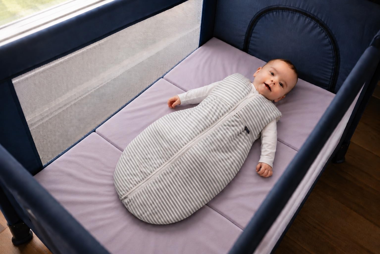 Alvi Materassino da Viaggio Comfort per Lettino Bambini - Materasso Pieghevole 60 x 120 con Interno in Schiuma - Testato Oeko-Tex Standard 100 ®, privo di sostanze nocive