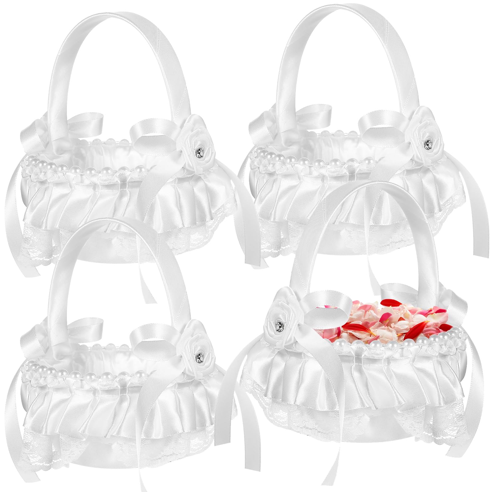 Lot de 4 corbeilles à fleurs pour mariage, mariage, cérémonie, fête