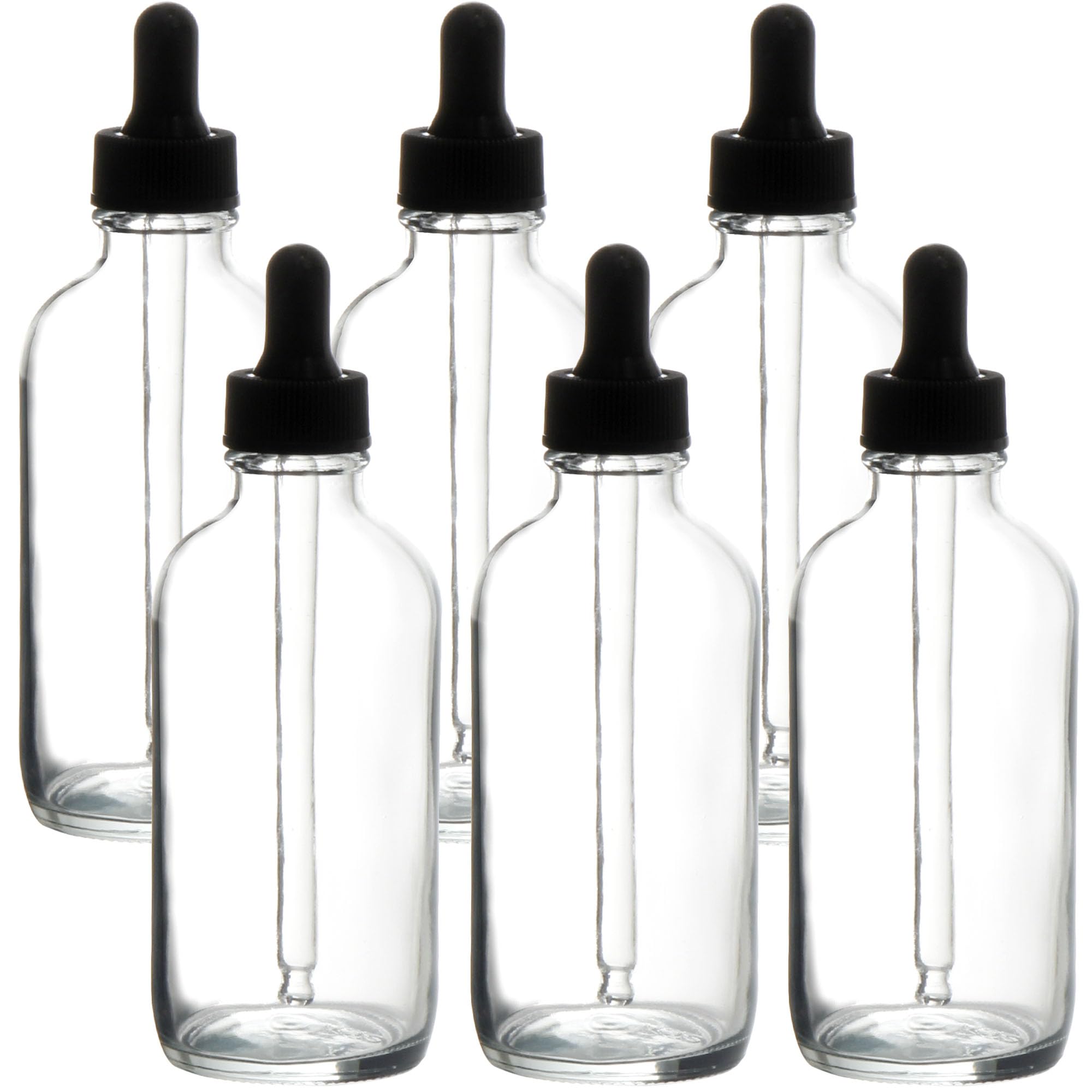 Flacons compte-gouttes en verre transparent de 118 ml contre le gaspillage de soin