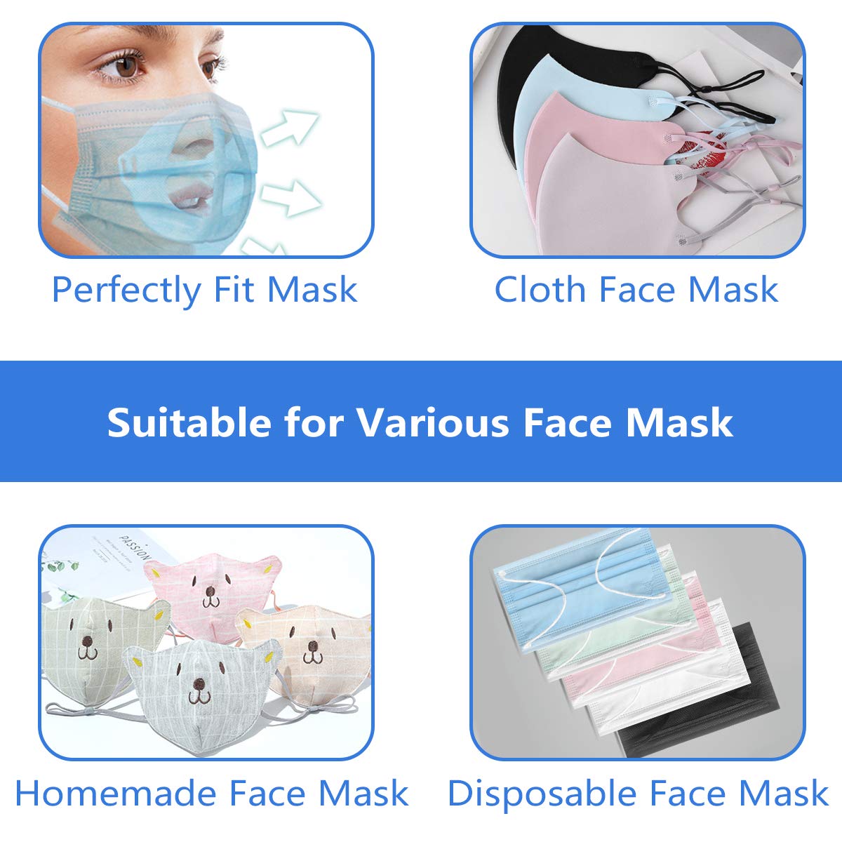 3D Face Inner Bracket Hold Frame Silicone Stand to Protect Lipstick Lips and Create More Breathing Space Comfortable Washable Reusable(6Pcs, white)