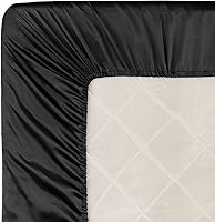 Vista 6 de Homiest Sábanas Bajeras de Satén Negro Tamaño Full con Bolsillo Profundo, Lujo y Ultra Suave, Ropa de Cama Individual, Vendidas por Separado