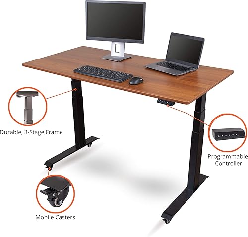 Miniatura 39 de Stand Up Desk Store Escritorio eléctrico de altura ajustable con memoria programable (marco blanco/parte superior blanca brillante, 48 pulgadas de