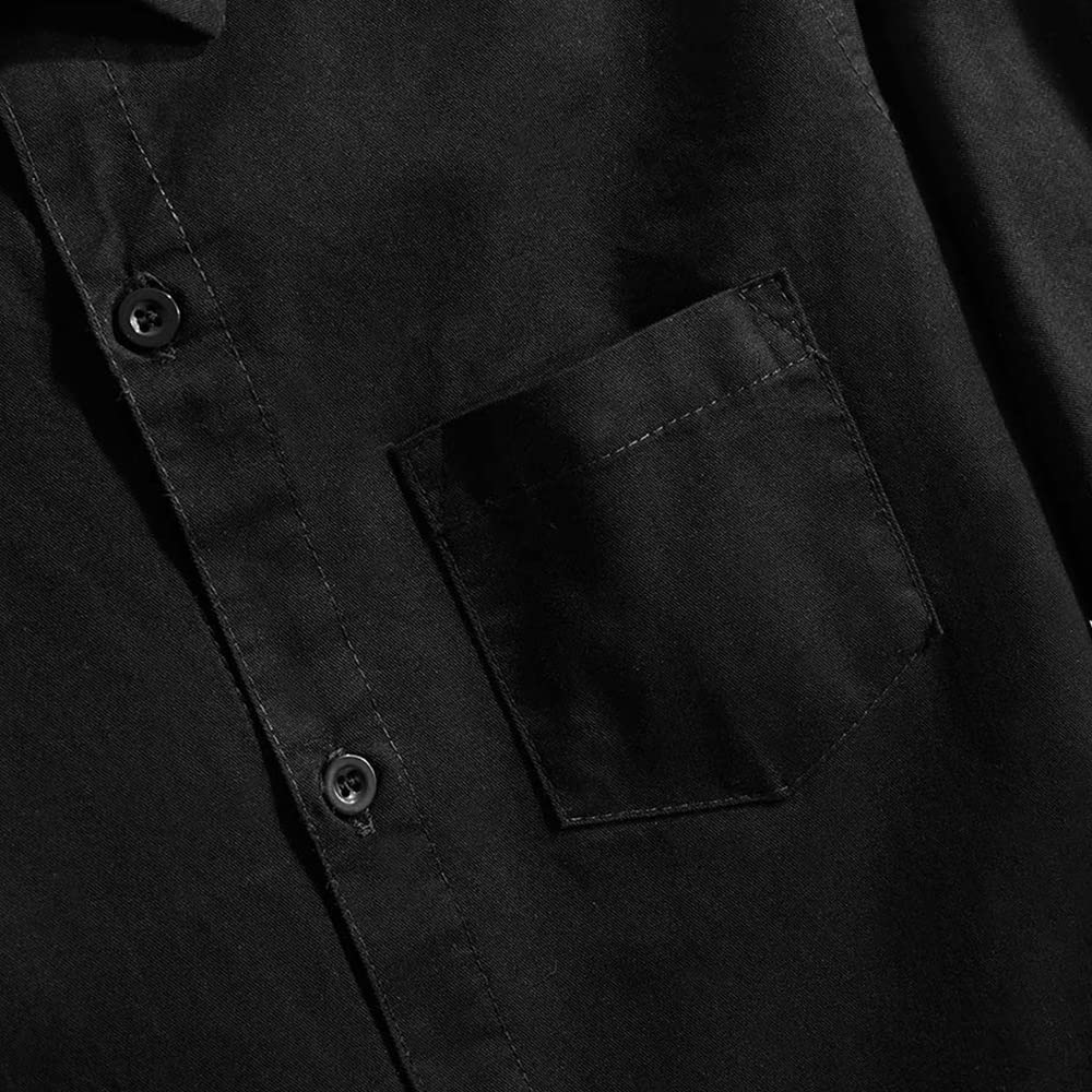 Spring&Gege Camisa de manga larga con botones de sarga tejida para niños
