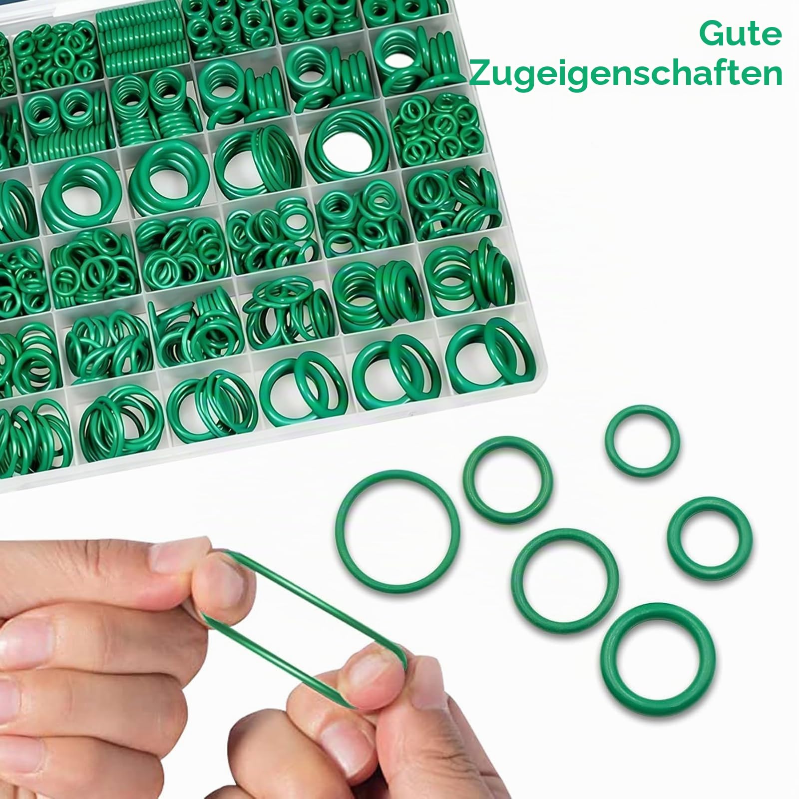 595 Stück O-Ring Sortiment Set, Hochwertige Nitrilkautschuk (NBR) Gummidichtung Dichtringe, 36 Größen Metrisch/SAE für Kfz-Klimaanlage A/C Kompressor, Hydraulik Pneumatik Reparatur