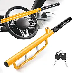 LAMA Trava de volante resistente para carro, dispositivo antifurto, trava de volante universal para carros, caminhões, vans e SUVs (amarelo)