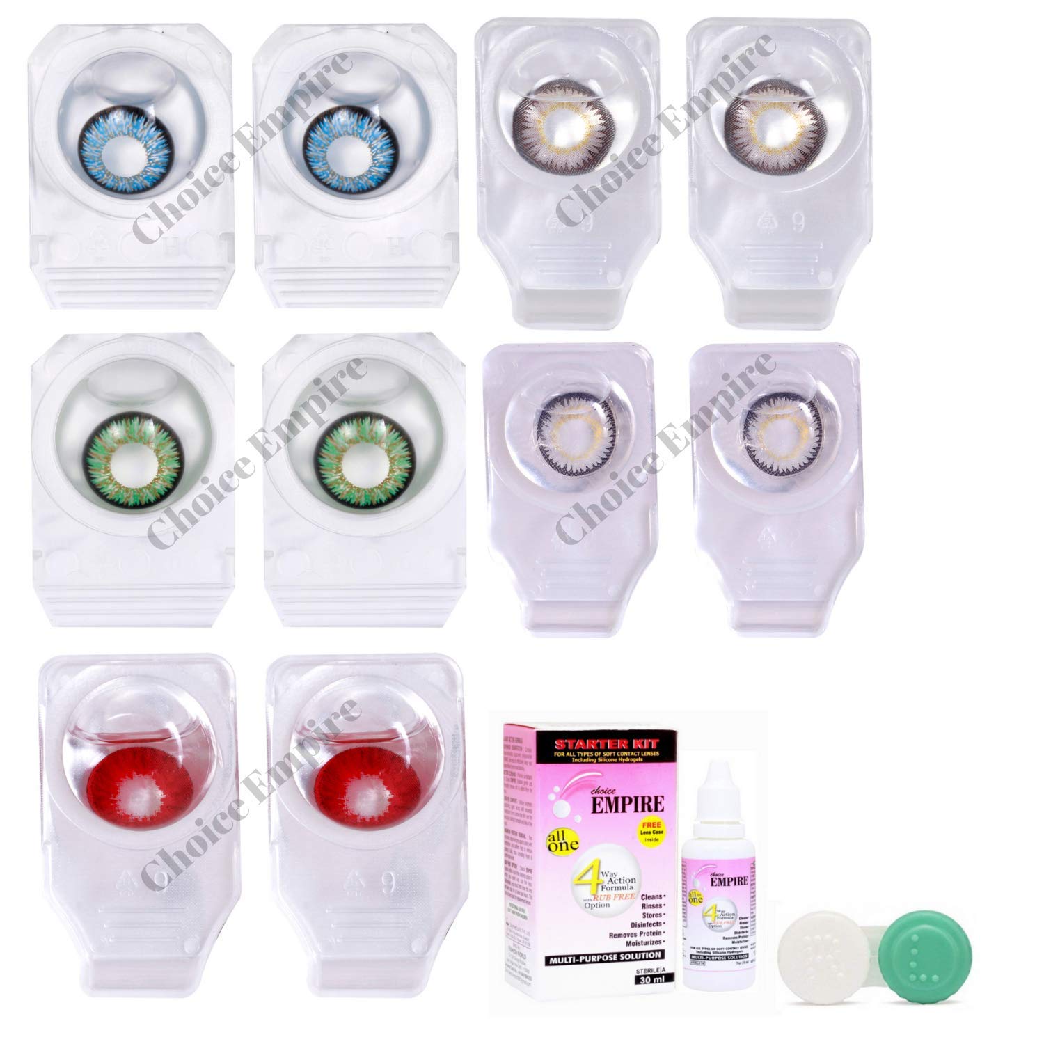 Choice Empire Monthly Colored Contact Lenses Zero Power for Eye Combo Pack of 5 with 30 ml Lens Solu (B07TT5KD1K) Amazon Price History, Amazon Price Tracker