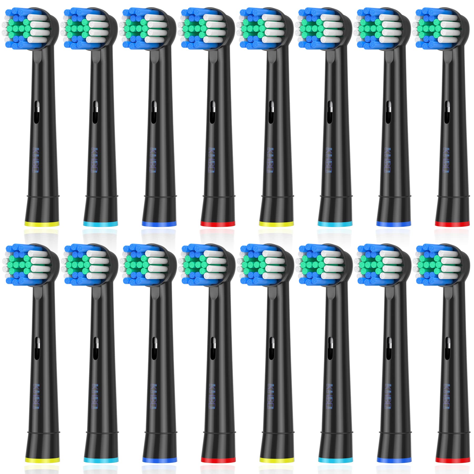 Recambios Cepillos Compatible con Braun Oral B, Cabezales de Precisión para Cepillo Dientes Eléctrico Oral B, Paquete de 16(Negro) ClimeCo Certified