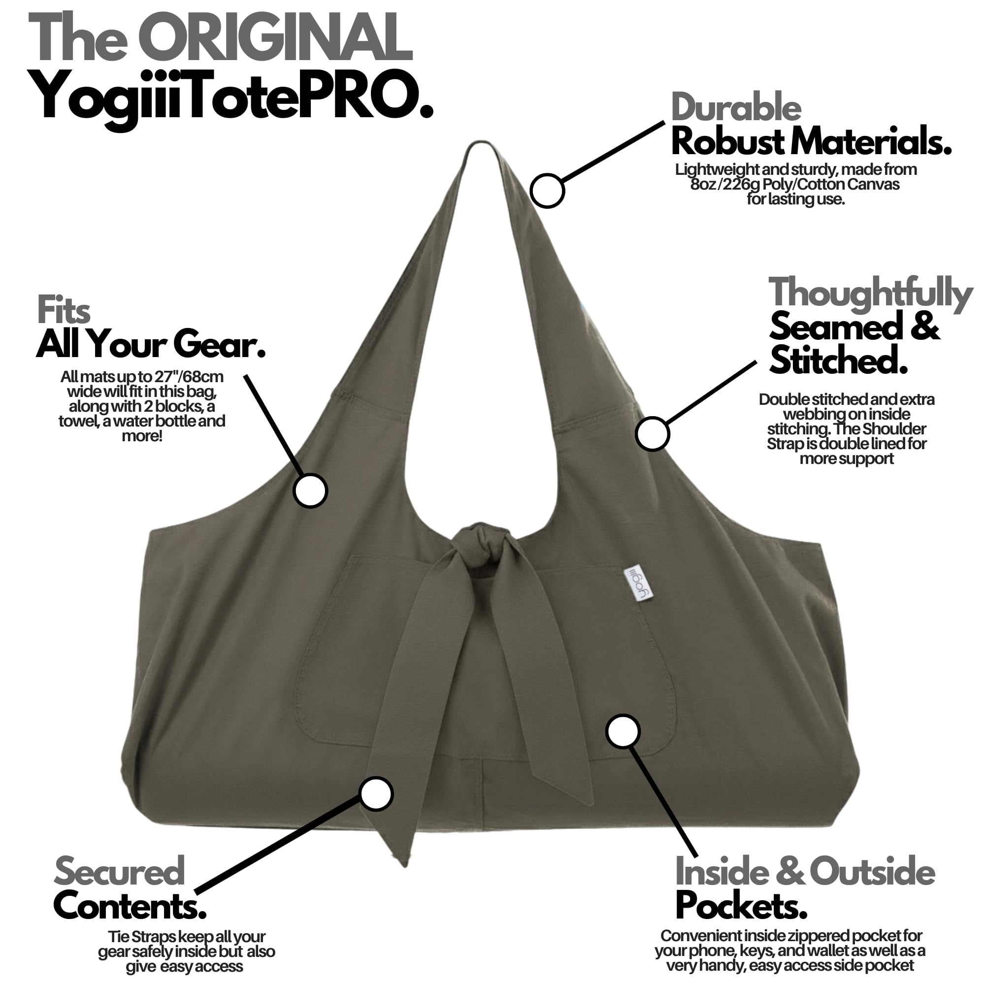 Amazon.com : Yogiii Yoga Mat Bag | The ORIGINAL YogiiiTotePRO
