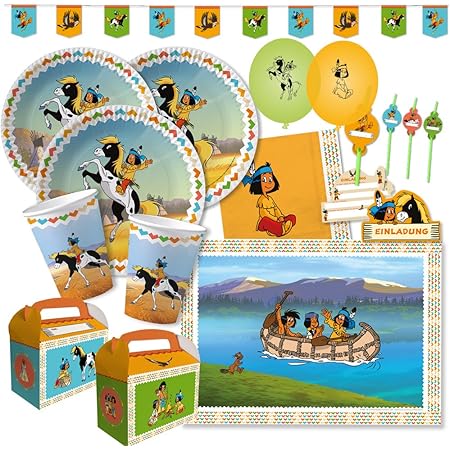 Yakari Indianer Party-Set Für 8 Kinder - Teller, Becher, Servietten