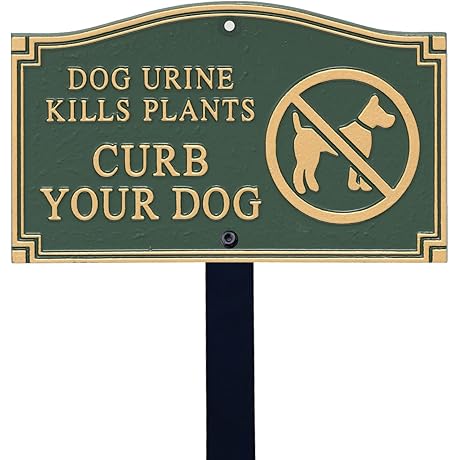 Curb Your Dog Signs for Lawn Yard with Ground Stake