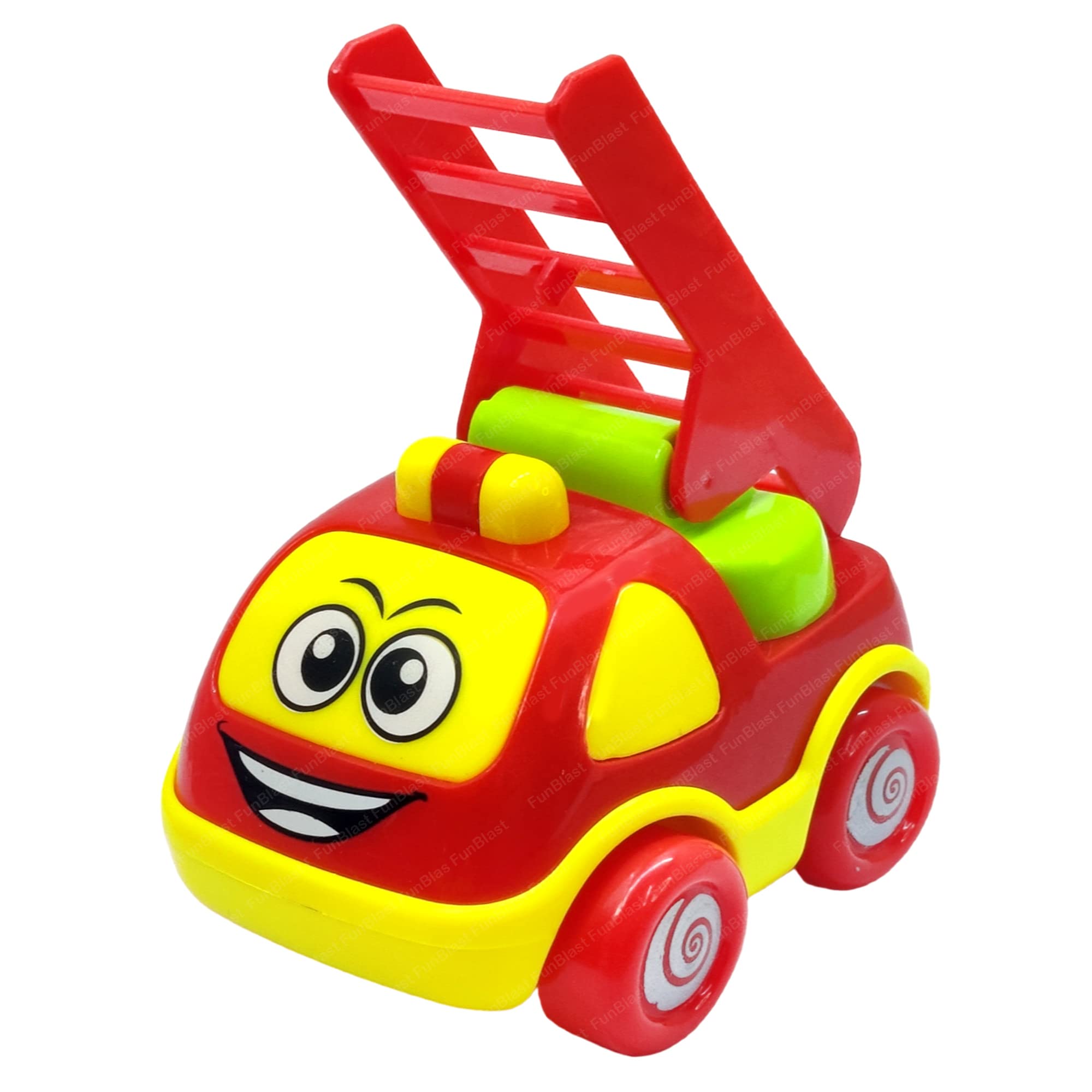 FunBlast Pull Back Ladder Truck Toy - Push and Go Crawling Toy, Friction Power Unbreakable Cars for 3+ Years Old Boys, Girls, Fun Toy Truck for Kids Boys (1 Pcs; Multicolor)