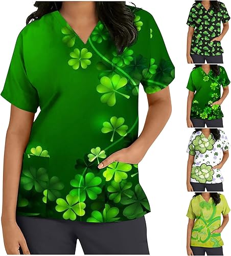 Miniatura 5 de Camiseta irlandesa de manga corta para enfermeras, para el día de San Patricio, camiseta irlandesa para enfermeras, ropa de trébol irlandés
