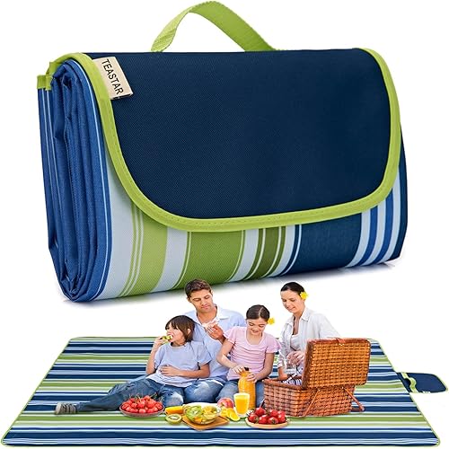 Mantas de pícnic, manta de playa extra grande, impermeable, a prueba de arena, para exteriores, para césped, arena, tapete de picnic, plegable, 80 x