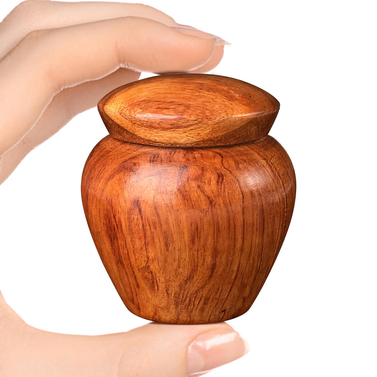 Small Urns for Human Ashes Keepsake Set of 1, Mini Urns for Ashes Made of Wooden, Mini Cremation Urn for Human Pet Ashes,Hold Ashes Up to 6.1 Cubic Inches with Velvet Bag