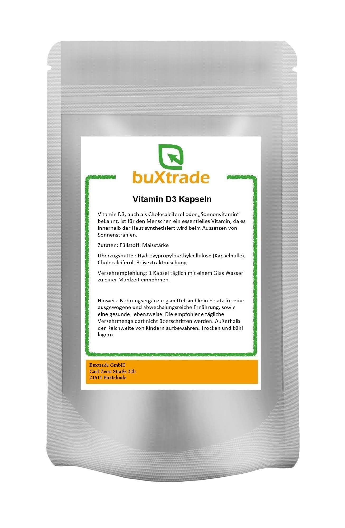 1 kg | Vitamin D3 Kapseln | Sonnenvitamin | Tabletten | Buxtrade