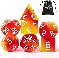 Vista 34 de Juego de dados DND de 7 dados poliédricos con una bolsa de dados de cuero, juego de dados D&D para juegos de mesa RPG (negro)