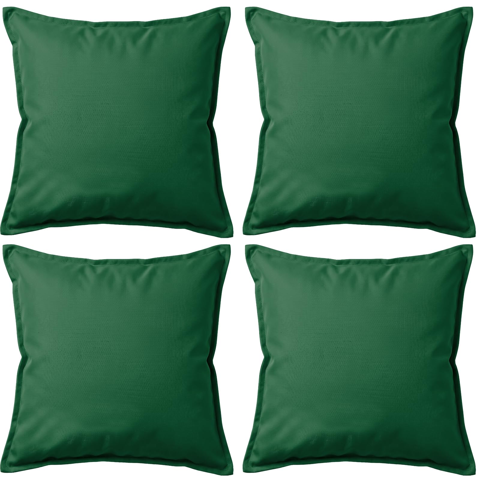 4 Pack Waterproof Outdoor Garden Furniture Seat Cushion 45x45cm Decorative Throw Pillow, Filled Cushion Cushion Covers 18"x18" for Garden Sofa Chair Livingroom Bedroom Patio (Dark Green)
