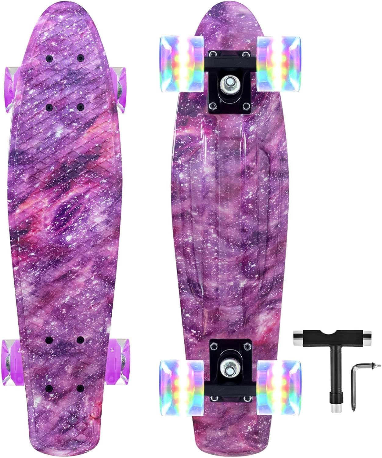 Nattork Skates Mini Cruiser 55 cm roxo skate completo retrô skate