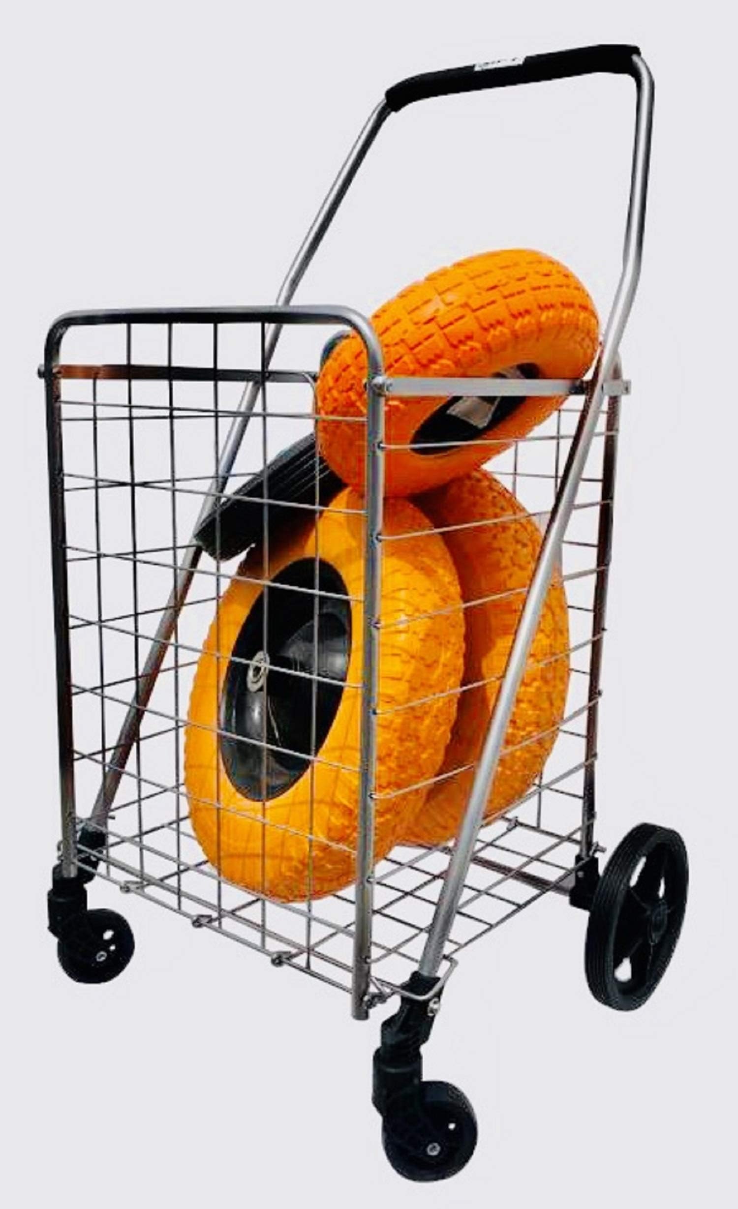 AFT PRO USA Grocery Utility Shopping Carts, Heavy Duty Loading, Easy to Put On Wheels with Rolling Swivel Wheels Portable to Save Space and Easily Collapsible with Front Swivel Wheels