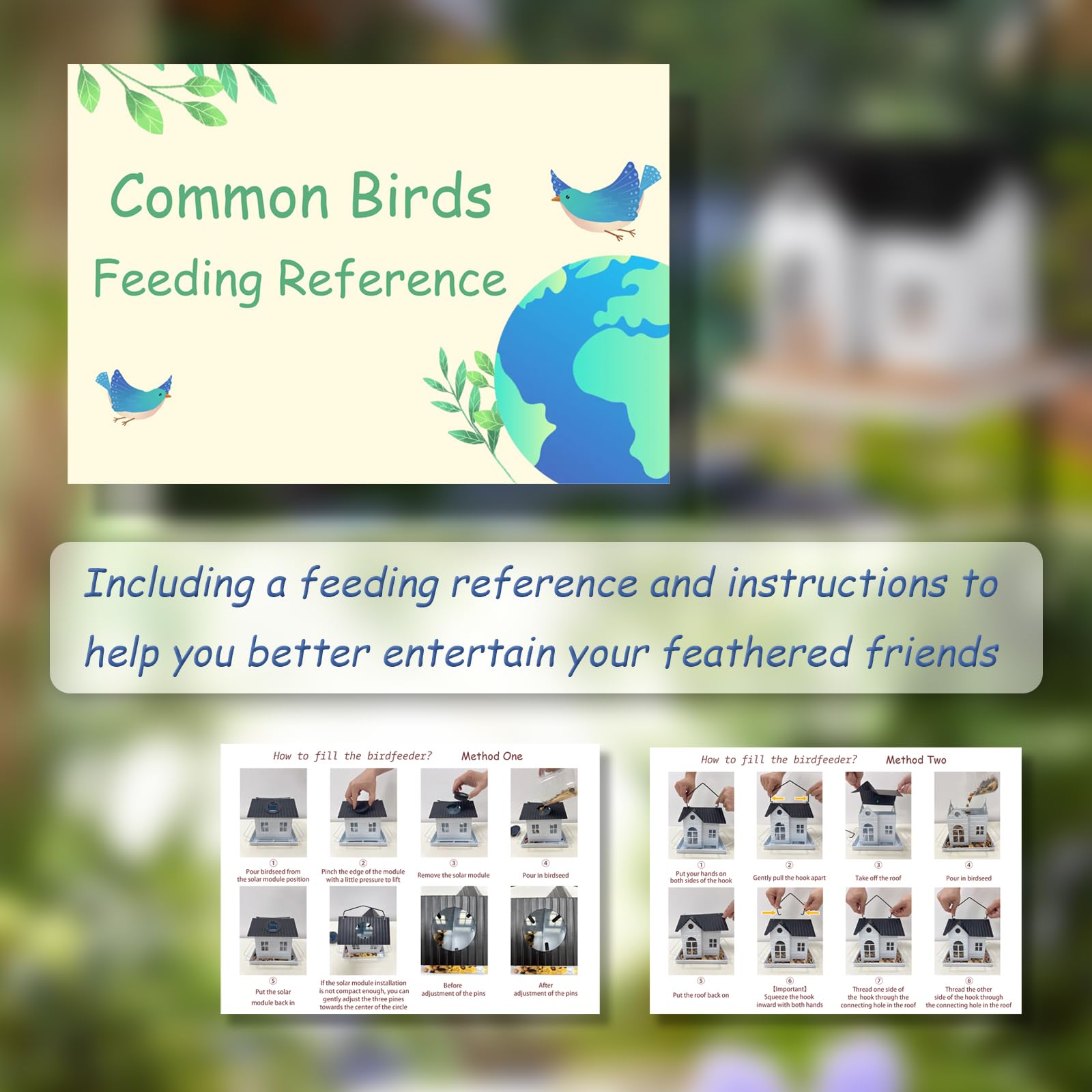 Comedero solar para pájaros para colgar al aire libre, a prueba de ardillas, comedero solar de metal para pájaros, comederos para pájaros silvestres para pollos cardenales, gran capacidad,