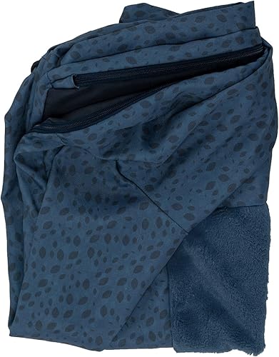 Furhaven - Funda de repuesto para cama de perro, en forma de L, con estampado de felpa y almendras azules, talla M