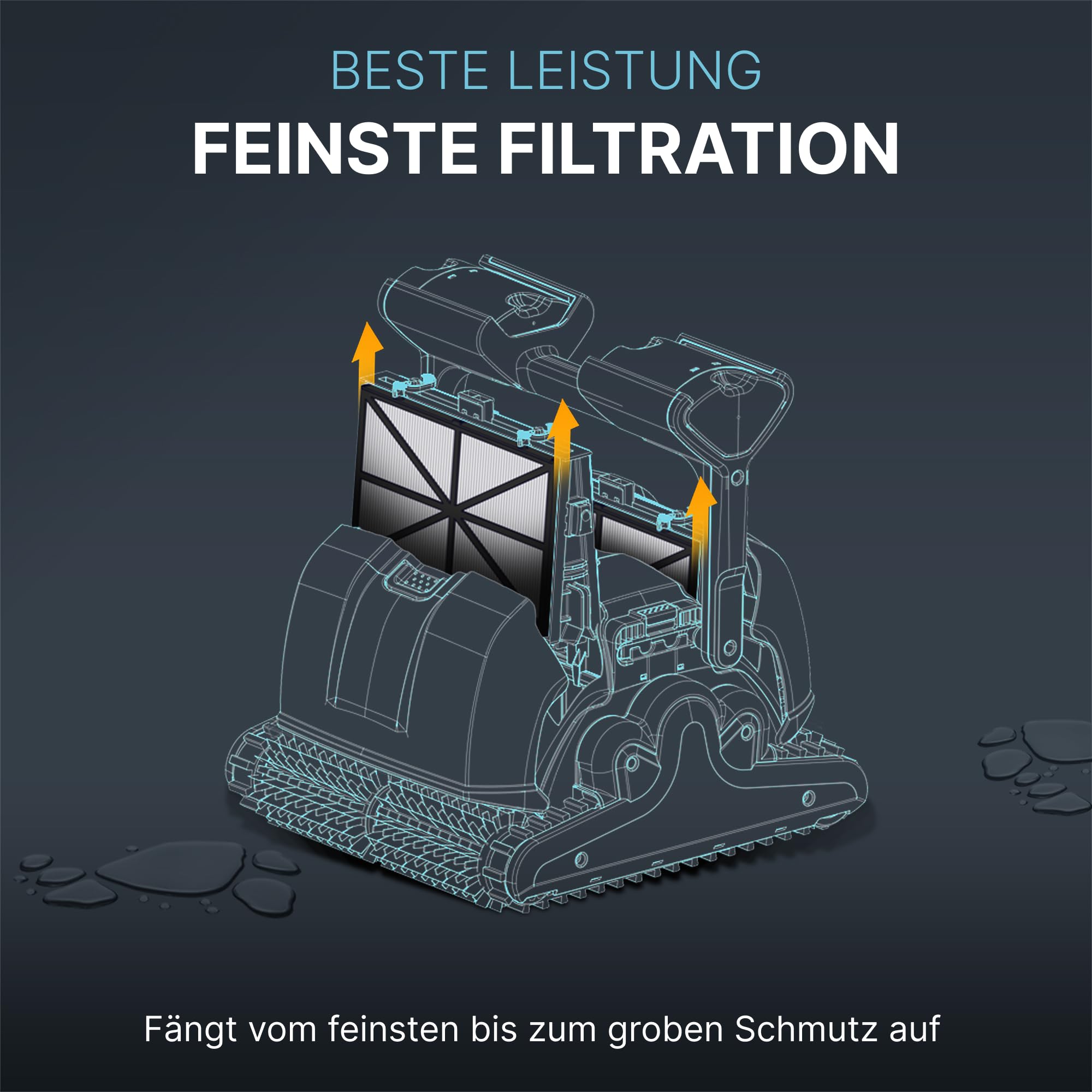Dolphin Original-Ersatzteil - Feinfilterpanele (4 Stück) - Teilenummer 9991432-ASSY