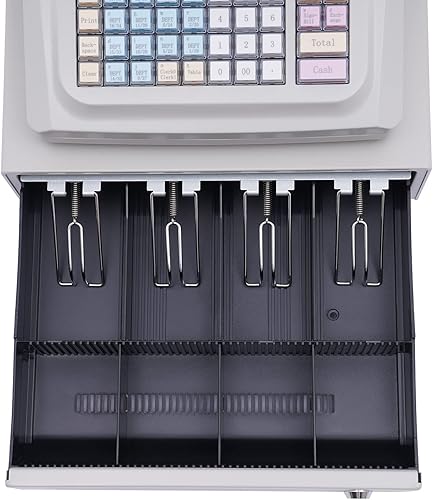 Miniatura 9 de Caja registradora electrónica de 48 llaves, 10000 más 36 departamentos sistema de caja registradora con cajón, impresora térmica y pantalla LED