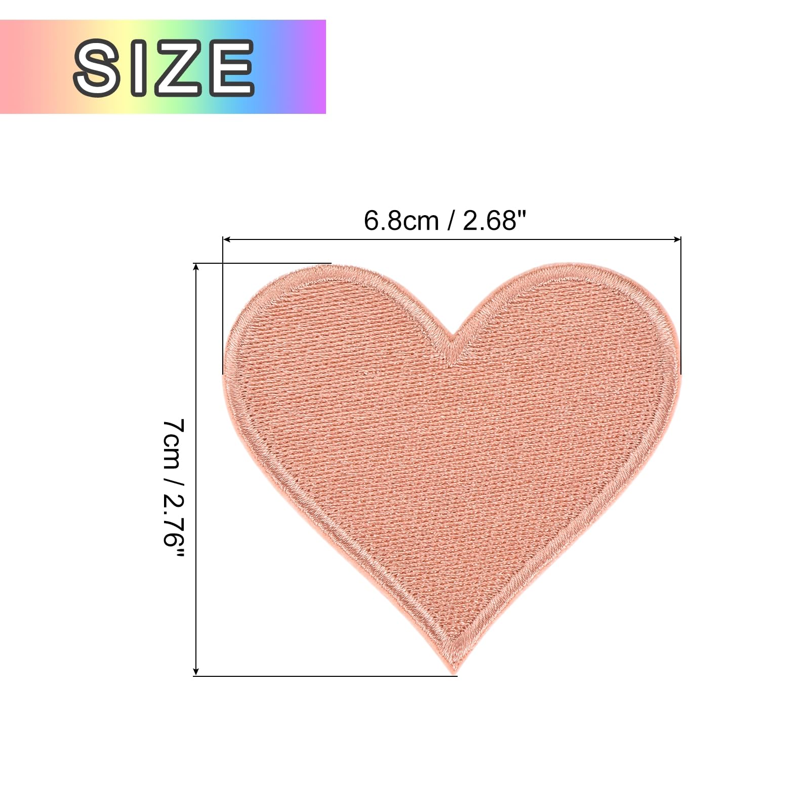 QUARKZMAN 120Pz Toppe Termoadesive a Forma di Cuore 6.8x7cm Rosa Scuro