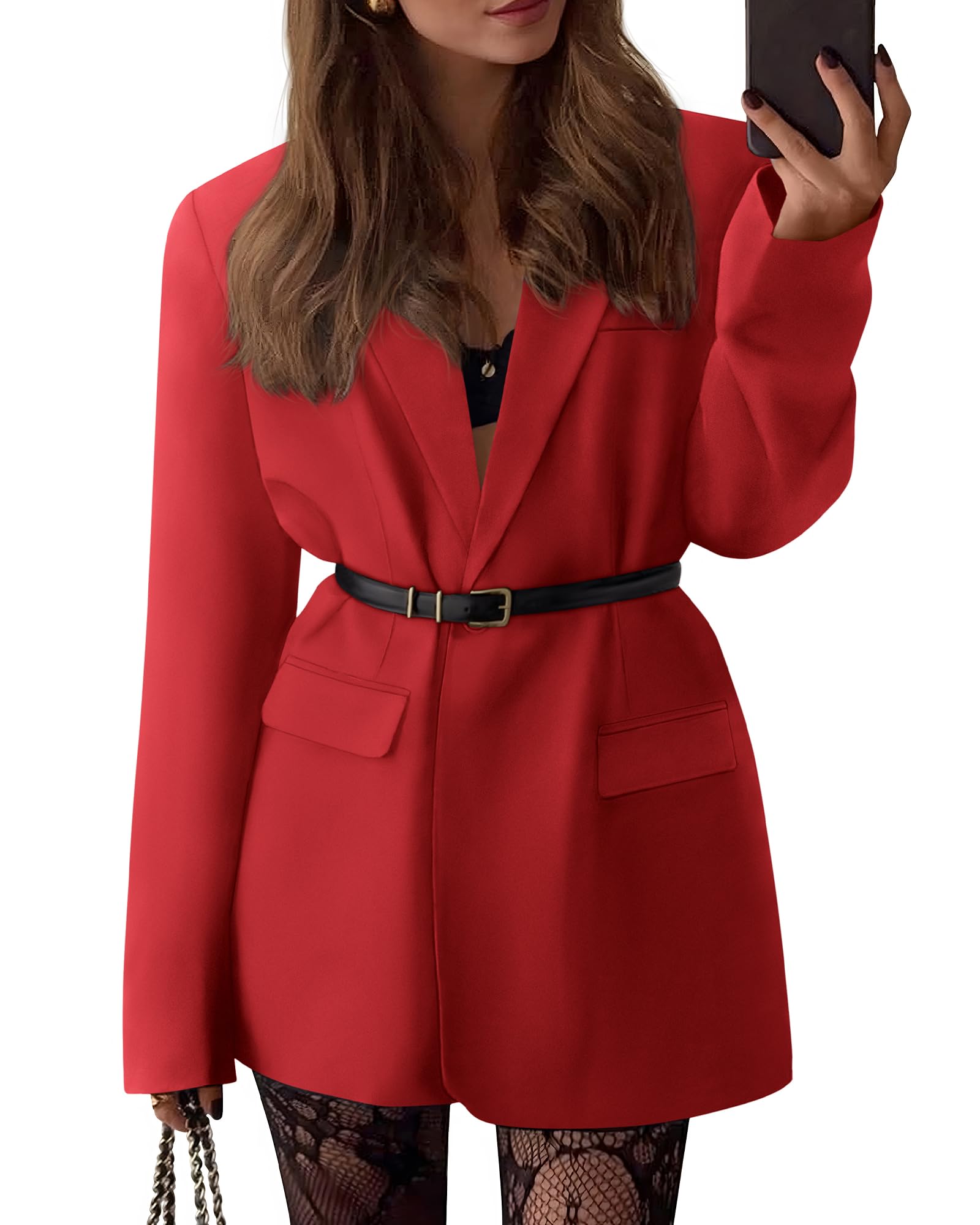 BTFBM Blazers for Women 2026 Spring Business Casual Clothes Open Front Oversized Winter Coats Work Office Suit Jackets
