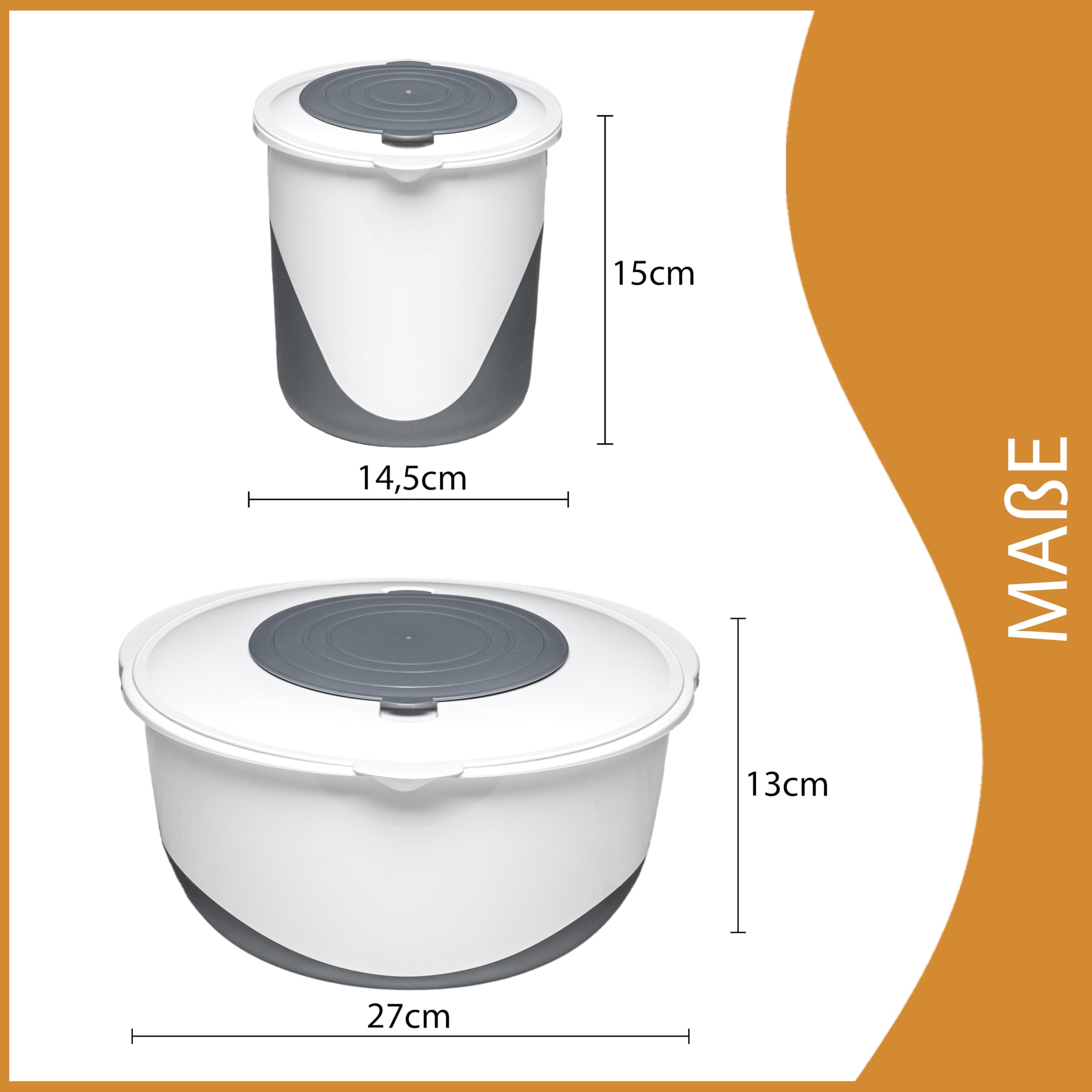 Rocky Mountain Goods 5-teiliges Rührschüssel-Set – Verschachtelbar, BPA-frei, Mit Ausgießer (0,9–5,5 Qt)