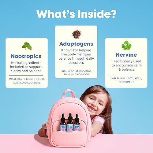 Miniatura 5 de JoySpring Genius Drops Smartberry Vanilla Apoyo de enfoque a base de hierbas para niños con Ginkgo Biloba, Raíz de Regaliz, Extracto de Gotu Kola