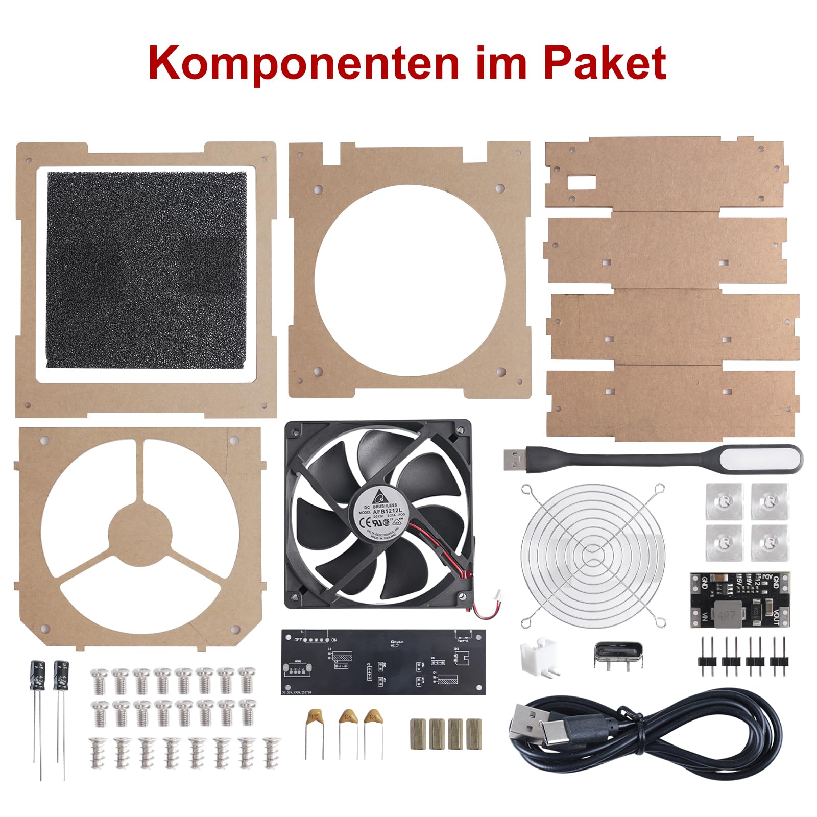 Kit de soudure pour aspirateur de brouillard à souder DIY - Kit d'absorbeur de fumée de soudure avec éclairage LED et filtres - Extracteur de fumée de soudure - Ventilateur fonctionnel pour station de