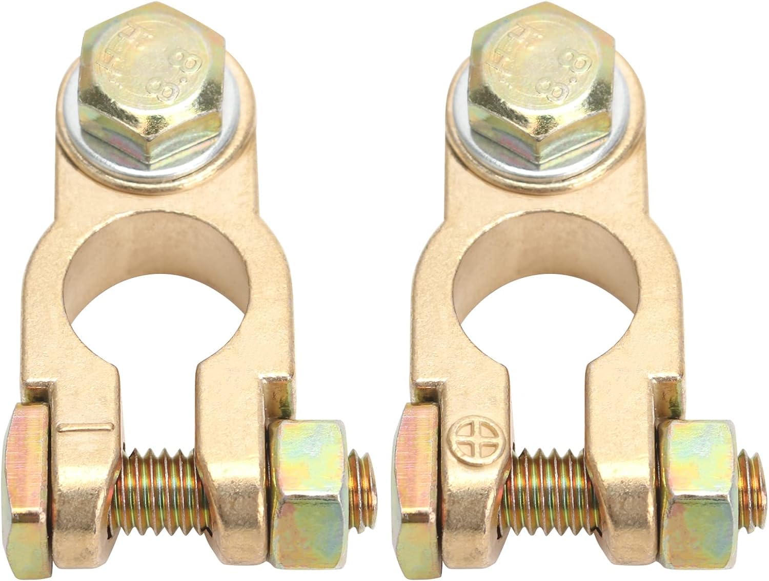 1 Paar Batteriepolklemmen Aus Messing - Für 12V/24V, Ø16-18mm Pole, Inkl. Befestigung