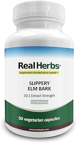 Real Herbs Extracto de corteza de olmo resbaladizo - Derivado de 7000 mg de corteza de olmo resbaladizo con fuerza de extracto 101 - Alivia el dolor