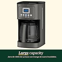 Vista 5 de Cuisinart Cafetera de 14 Tazas, Máquina de Café Programable PerfecTemp con Jarra de Vidrio, Configuración de 1-4 Tazas, Control de Fuerza de Acero